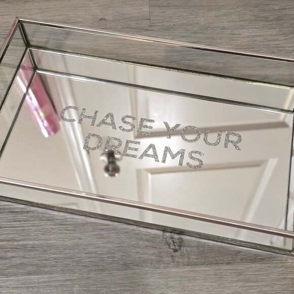American Atelier "Chase Your Dreams" Mirrored Decorative Vanity Tray - Picture 3 of 10